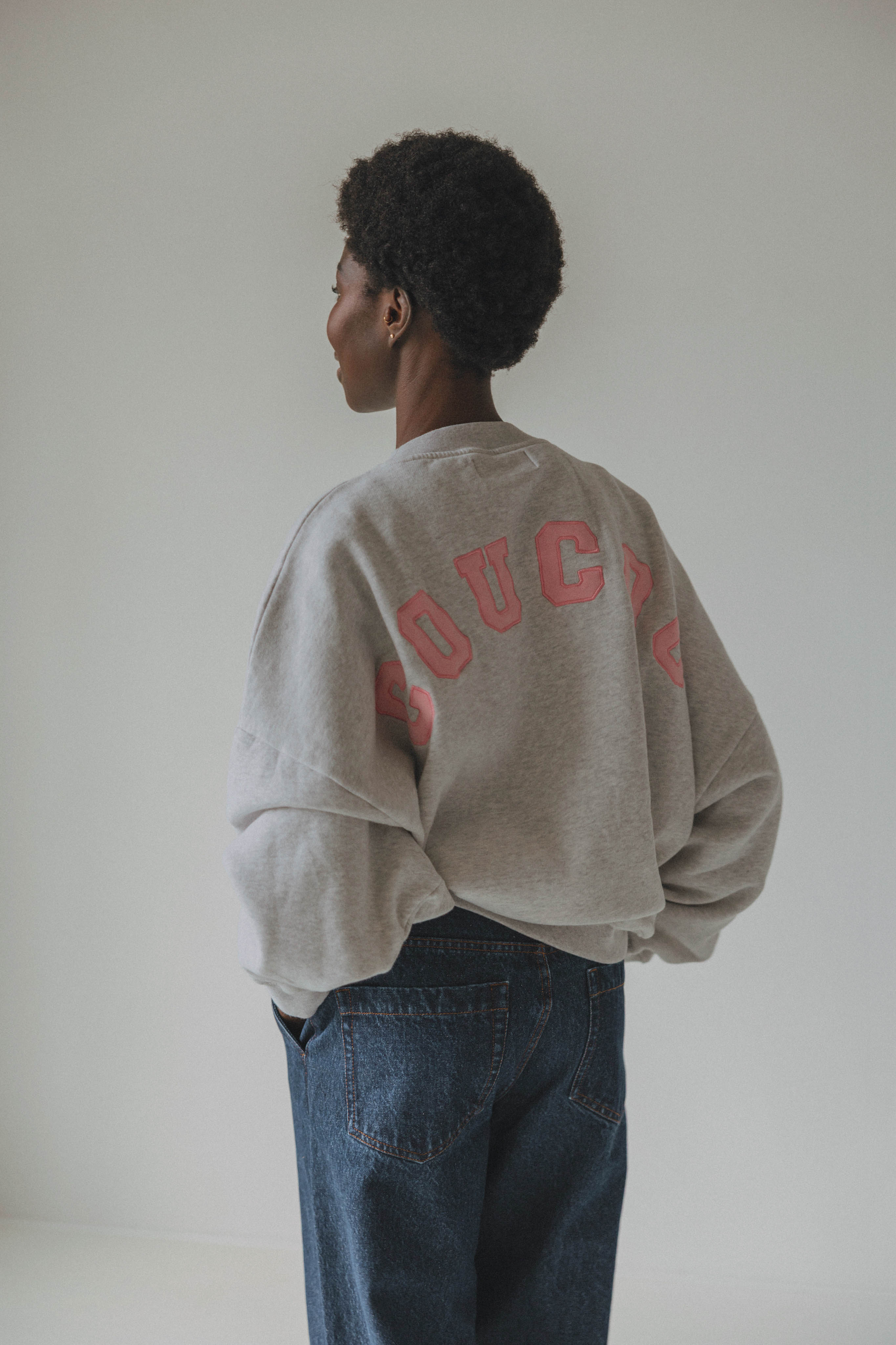 PRE-ORDER | JOSEPH Sweater -  Light grey with pink letters