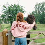 JOSEPH sweater - Pink with bordeaux letters ONESIZE