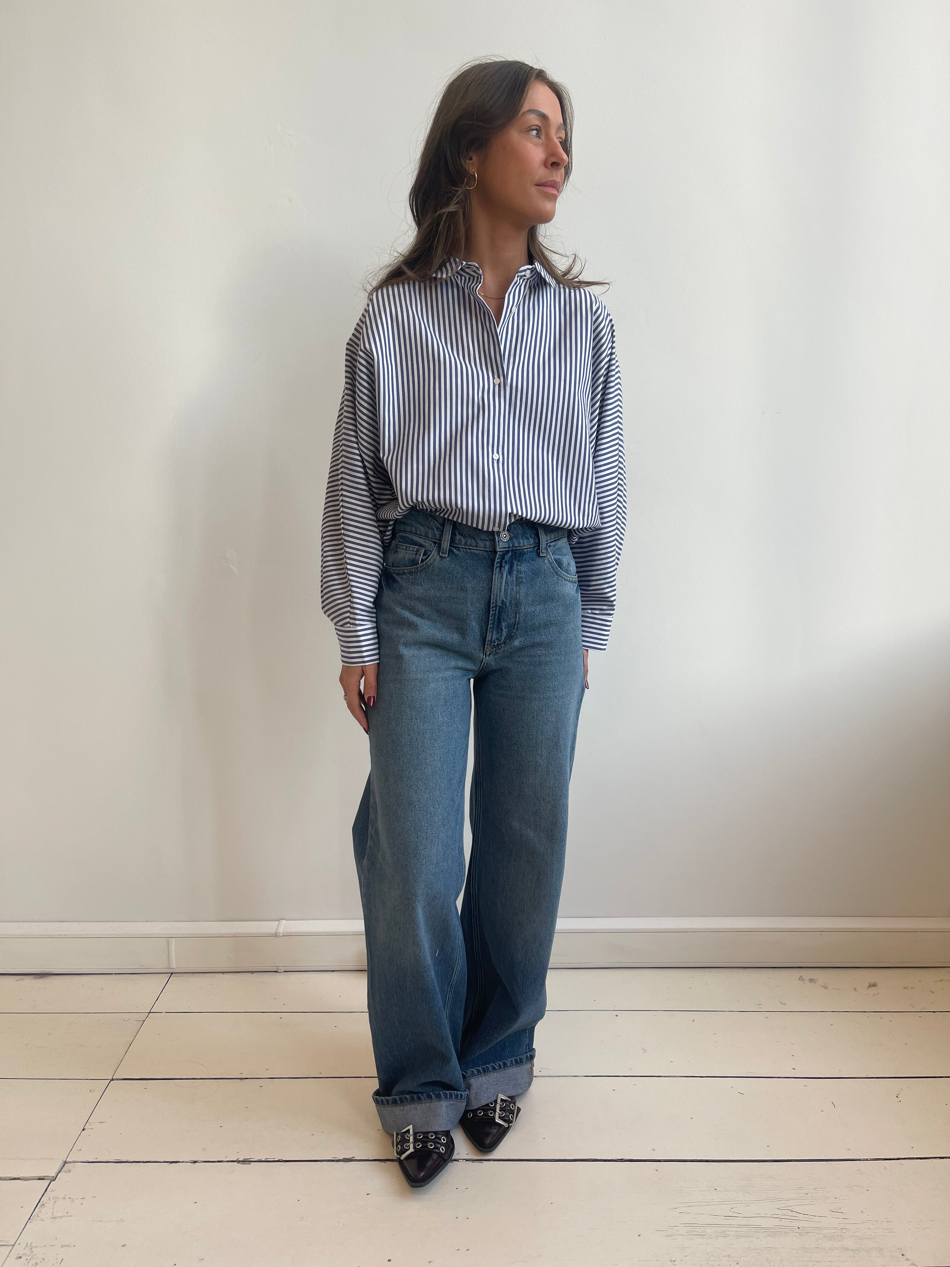 MILEY Blouse - Inkblue Striped