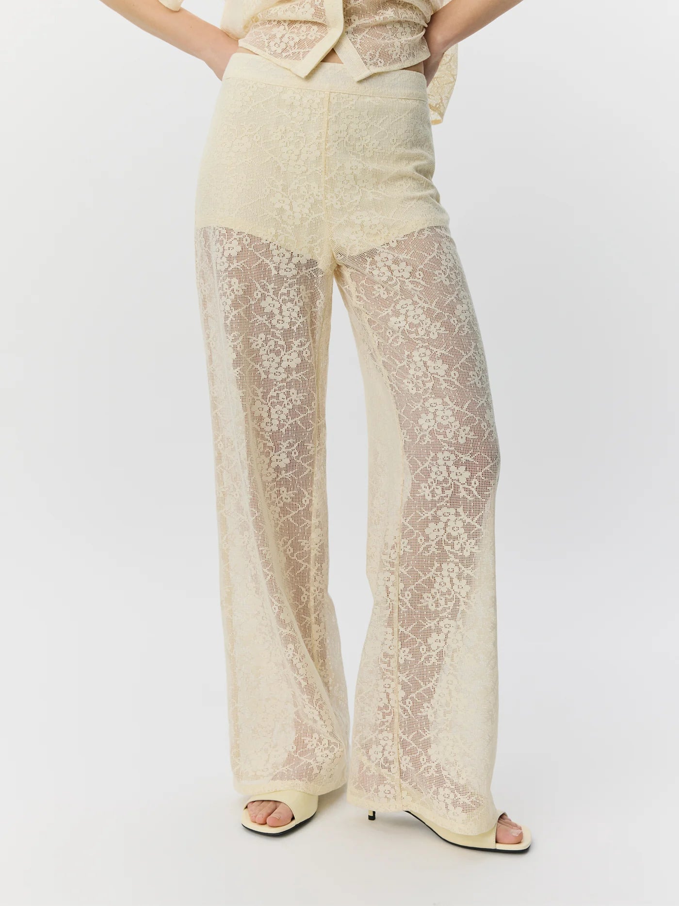 IVYSW Crochet Lace Trousers - Cream White