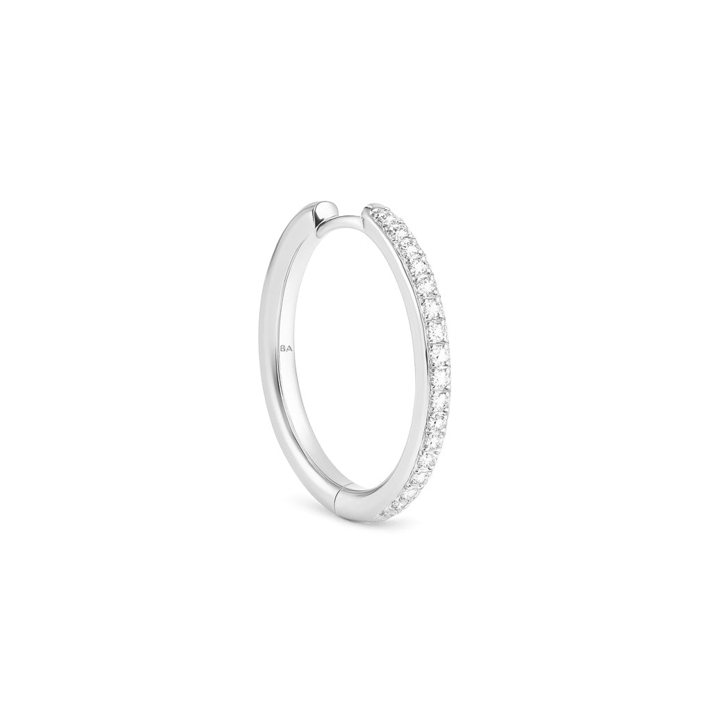 IVY M Diamond Earring 20mm SILVER