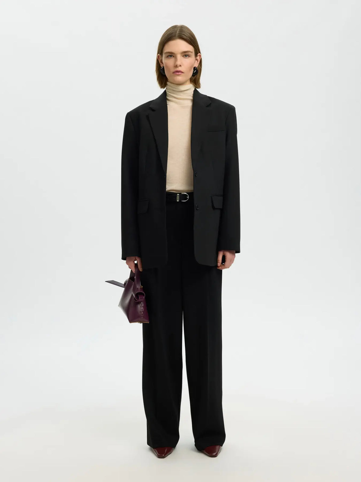 SLWOVESIZED MARA Wool Blazer BLACK