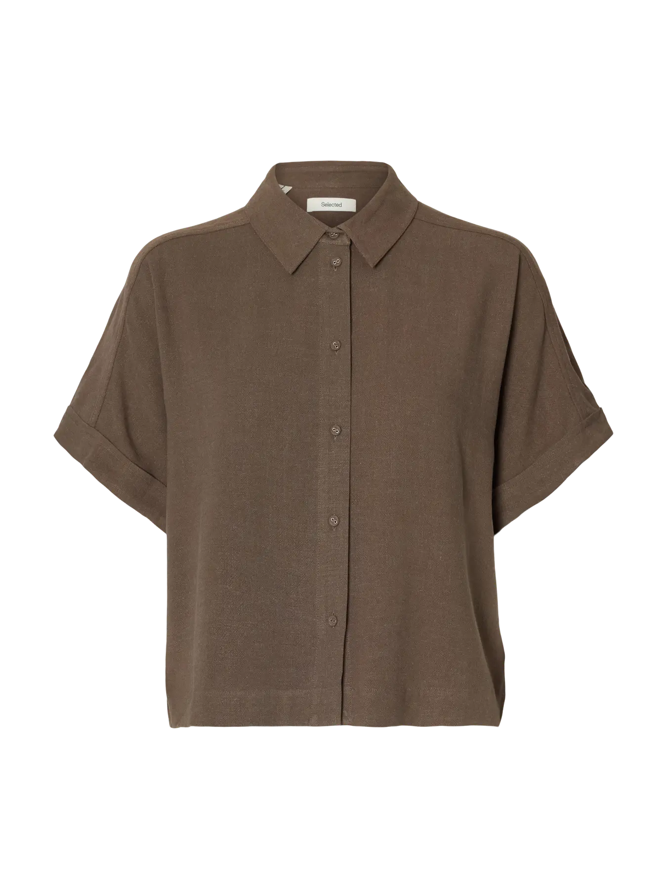SLWVIVA SS cropped sun shirt CHOCOLATE CHIP