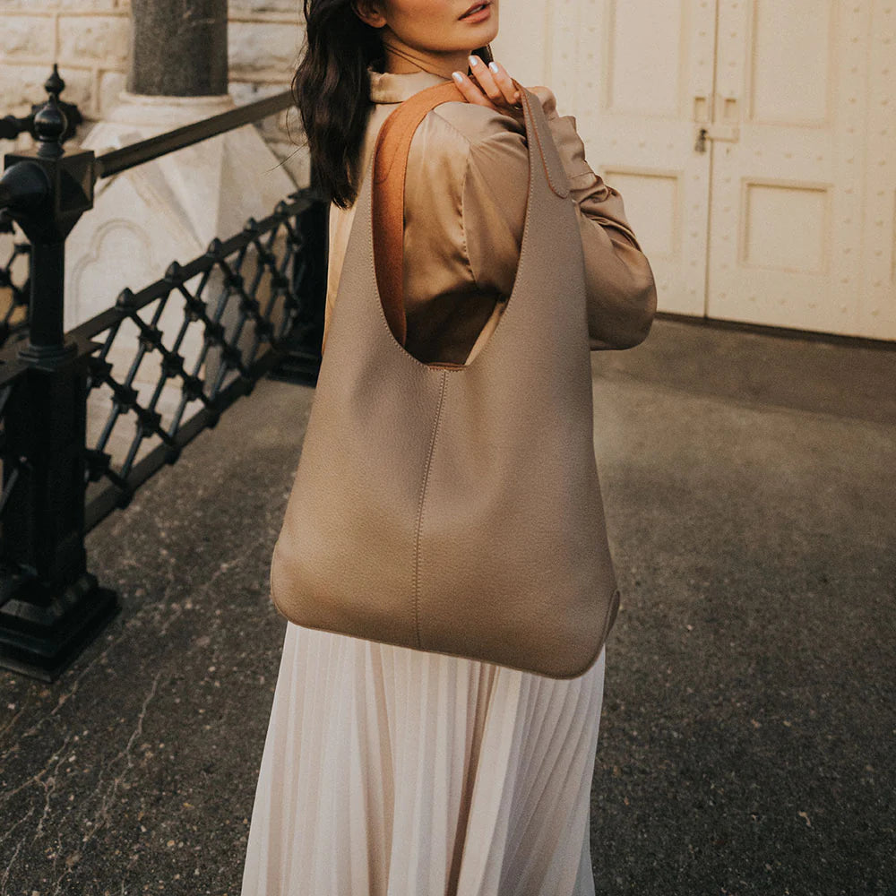 KENYA Taupe recycled vegan shoulder bag