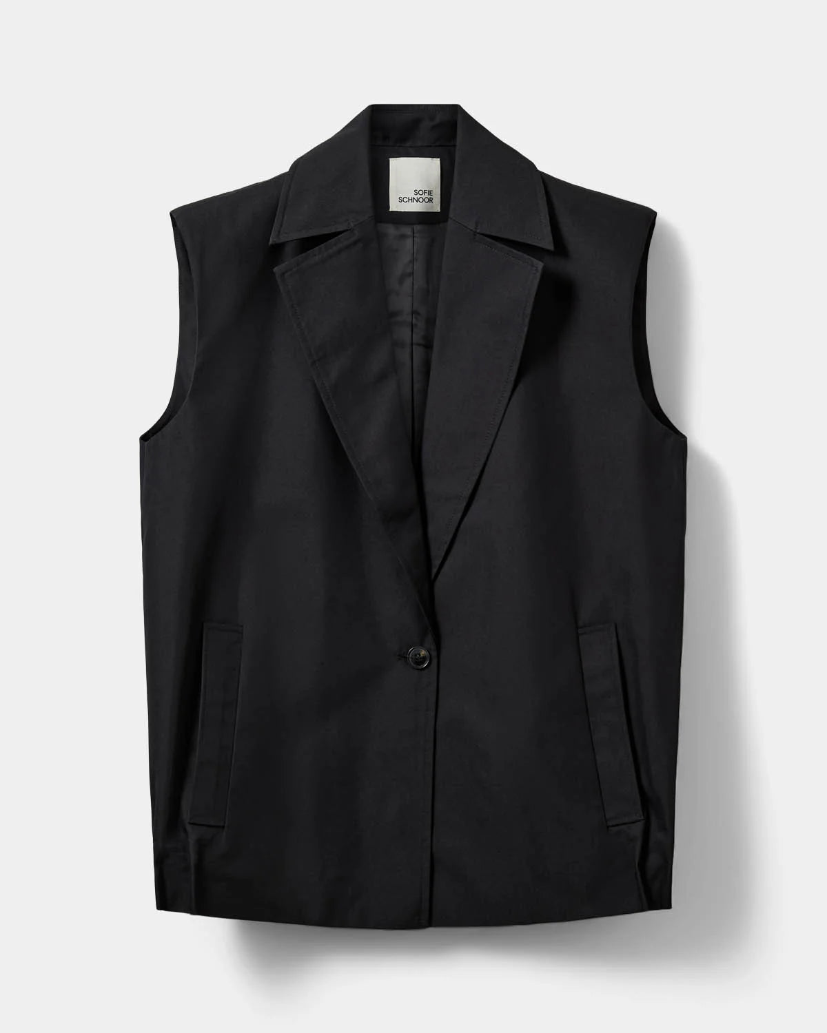LANEASW Pleated Hem Vest - Black