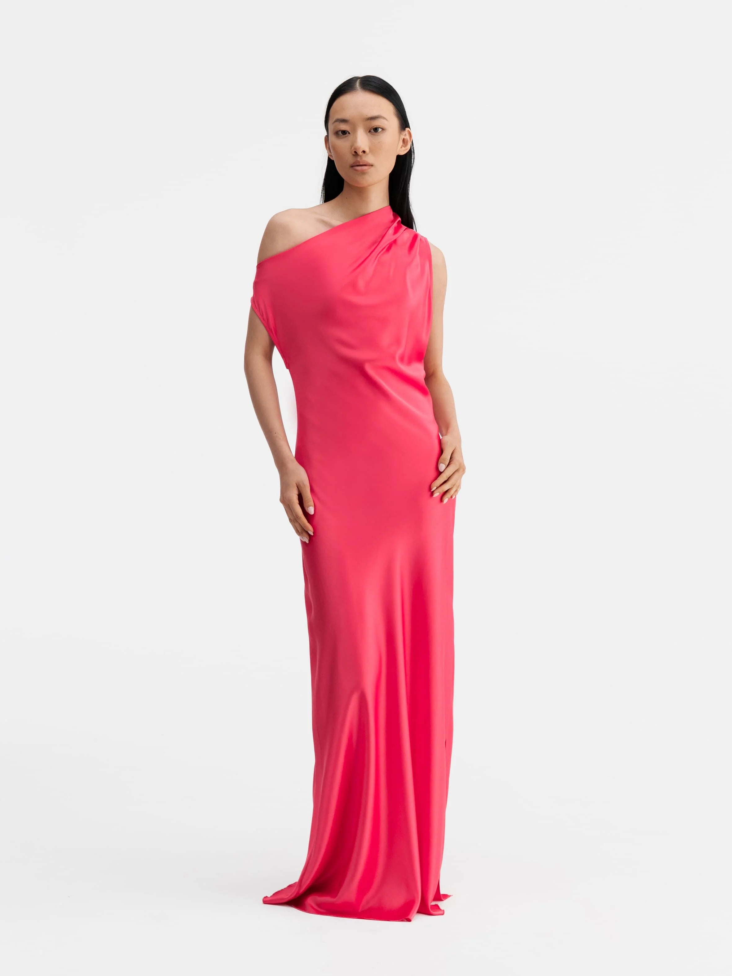 LACY Satin Dress - Bubblegum