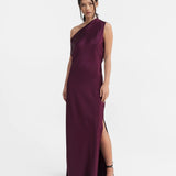 LACY Satin Dress DARK BERRY