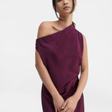 LACY Satin Dress DARK BERRY
