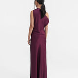 LACY Satin Dress DARK BERRY