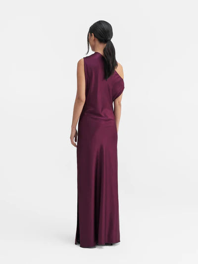 LACY Satin Dress DARK BERRY