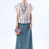 LUNA Maxi skirt Blue denim