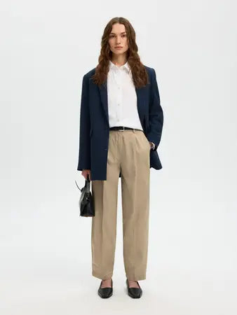 SLWBARREL MILLE HW Pants GREIGE