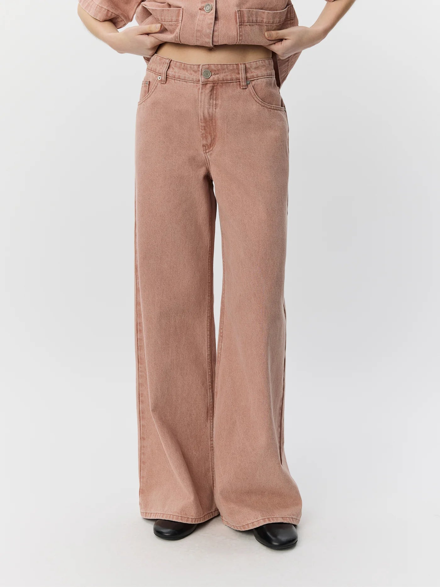 OZZISW Wide Leg Jeans - Rose Denim