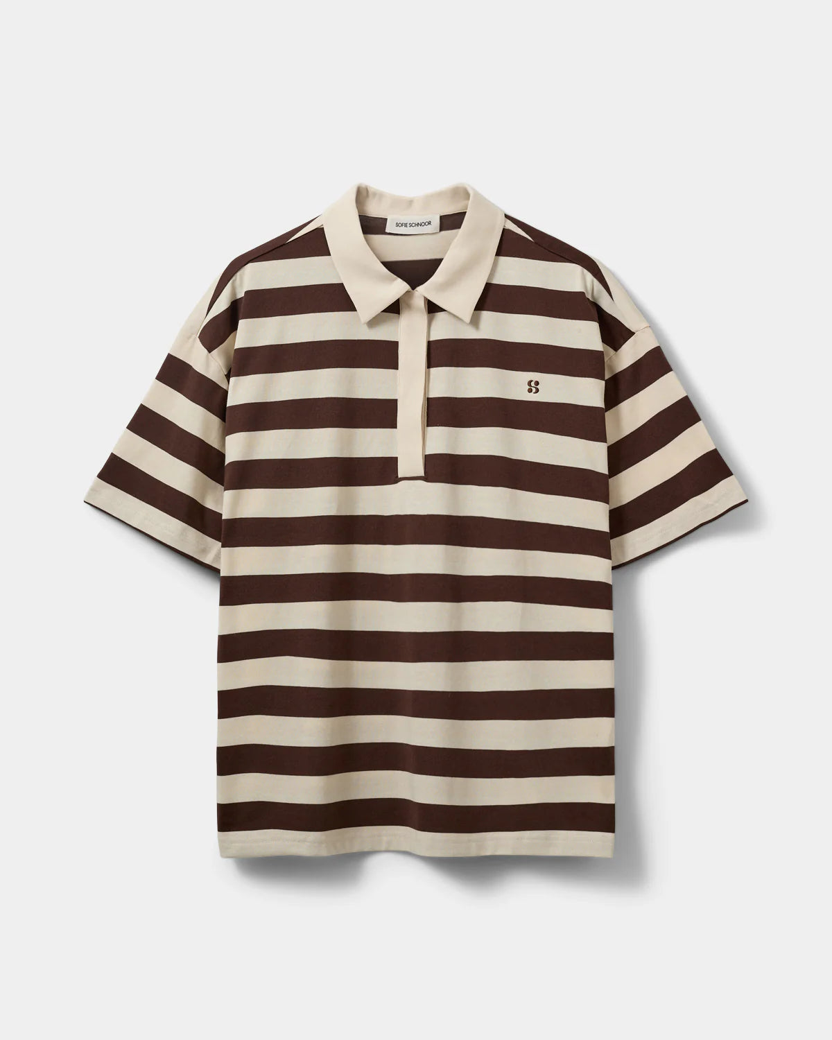 PILSW Oversize Striped Polo Shirt - Off White