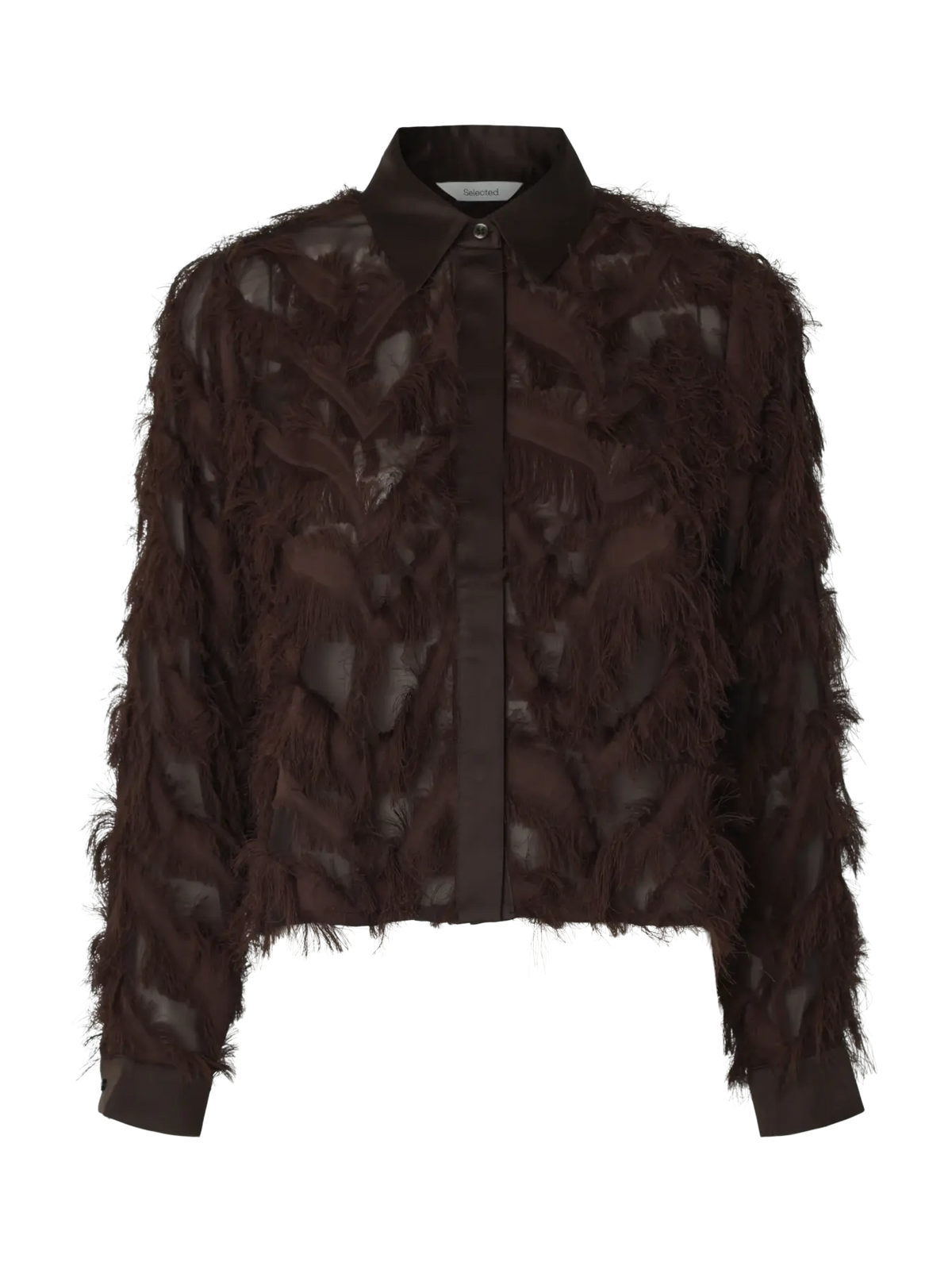 SLWMYLINE LS fluffy cropped shirt