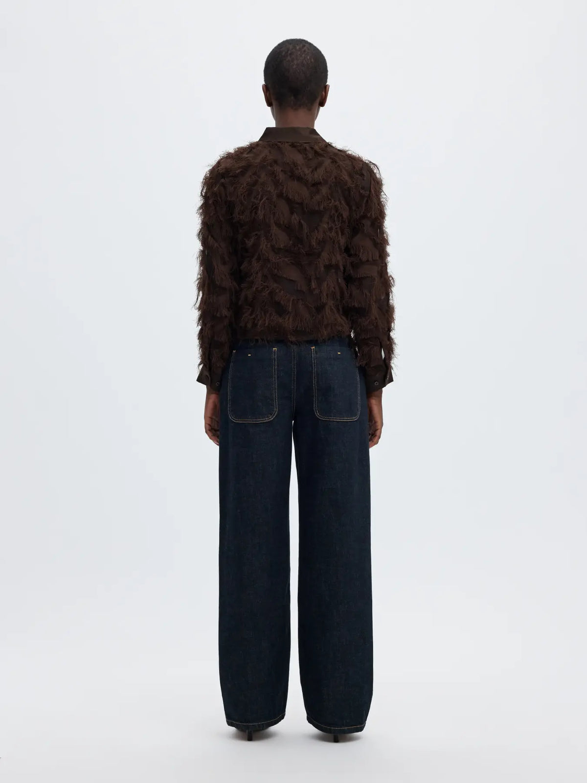 SLWMYLINE LS fluffy cropped shirt