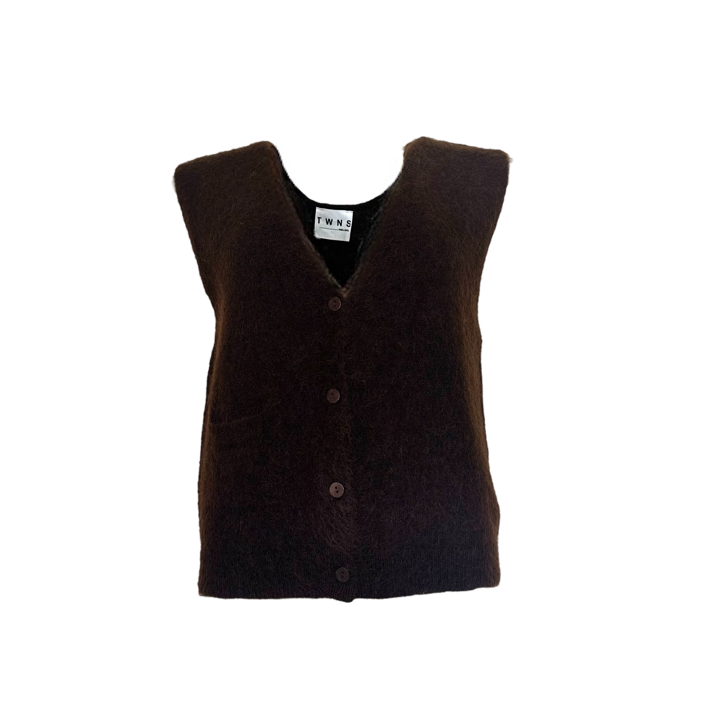 CASTLEROCK Sleeveless buttoned cardigan Chocolate