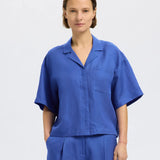 SLFLYRA Boxy linen shirt Dazzling blue