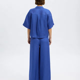 SLFLYRA Boxy linen shirt Dazzling blue