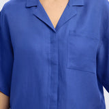 SLFLYRA Boxy linen shirt Dazzling blue
