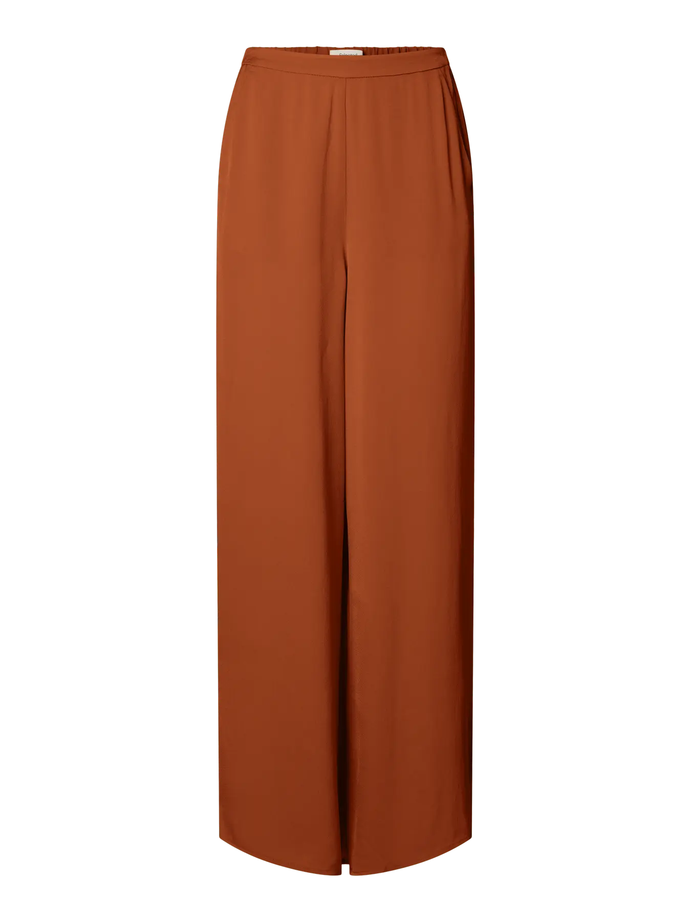SLFLAURA HW SLIT PANT - CLAY