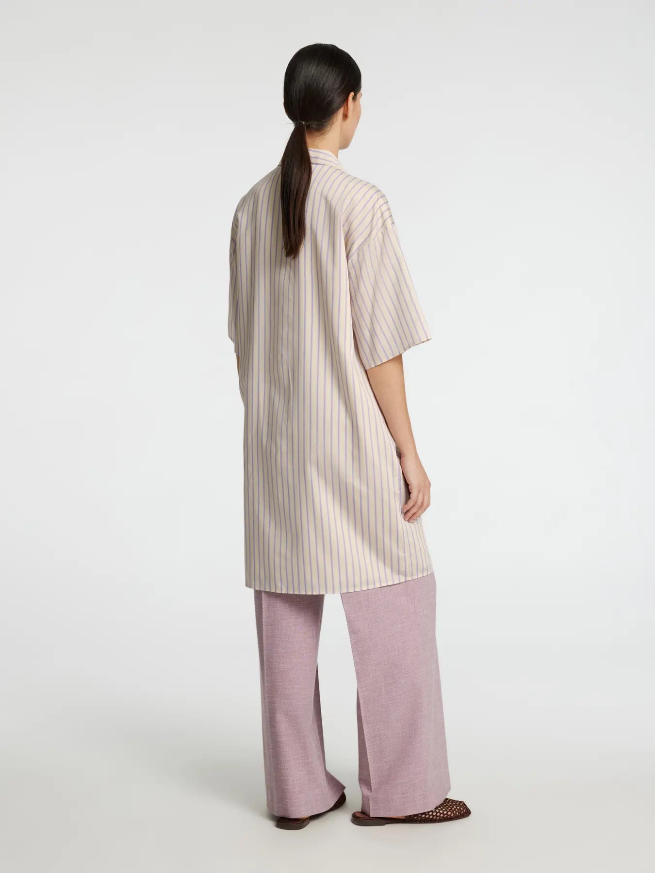 SLFLANA Short shirt dress Birch/Stripes