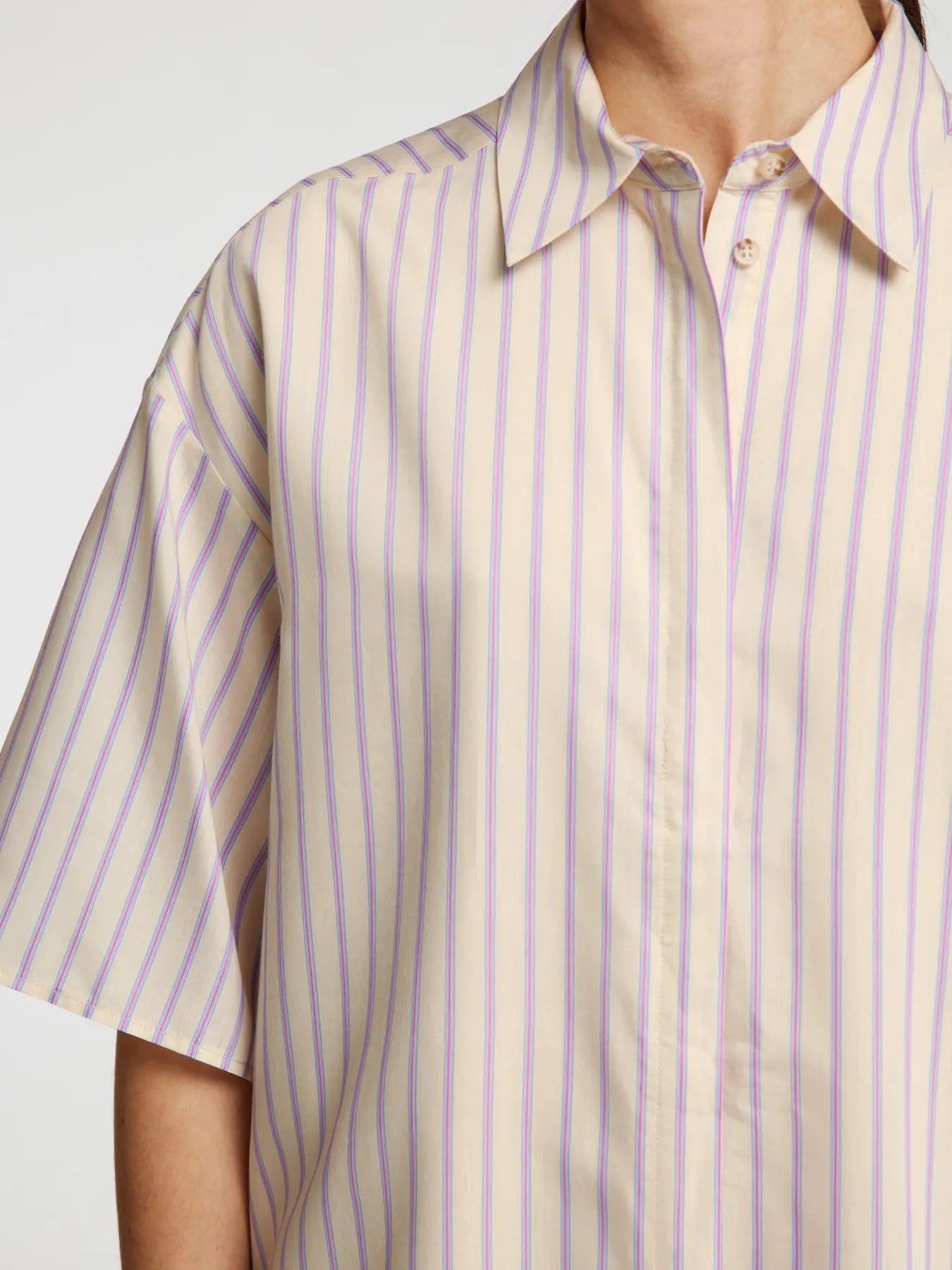 SLFLANA Short shirt dress Birch/Stripes