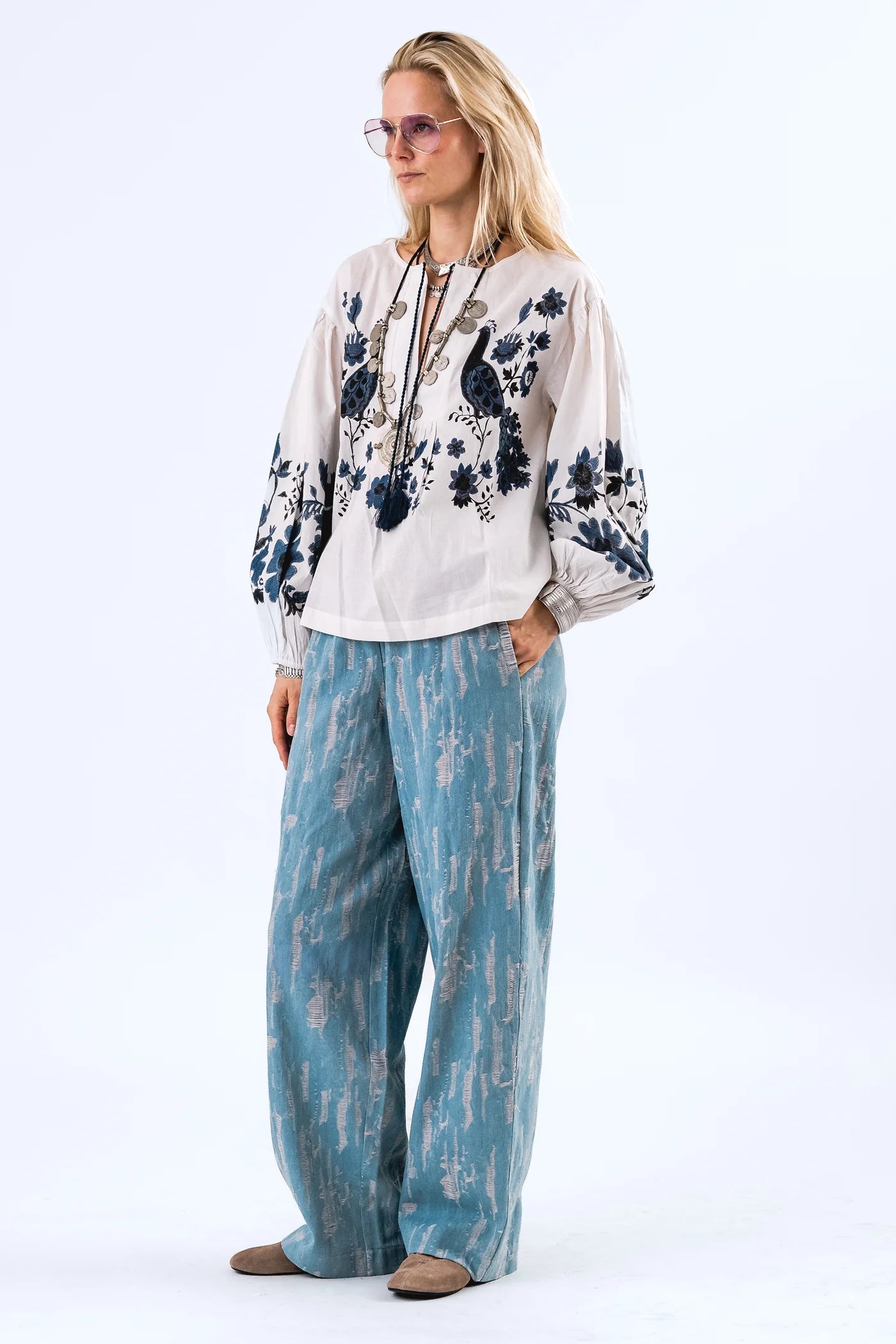 RITALL Pants Washed Denim