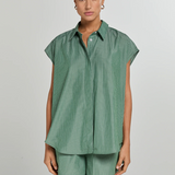 ALBA Shirt Green/white stripes