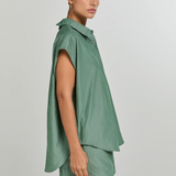ALBA Shirt Green/white stripes