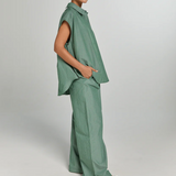LEONIE Pants Green/white striped