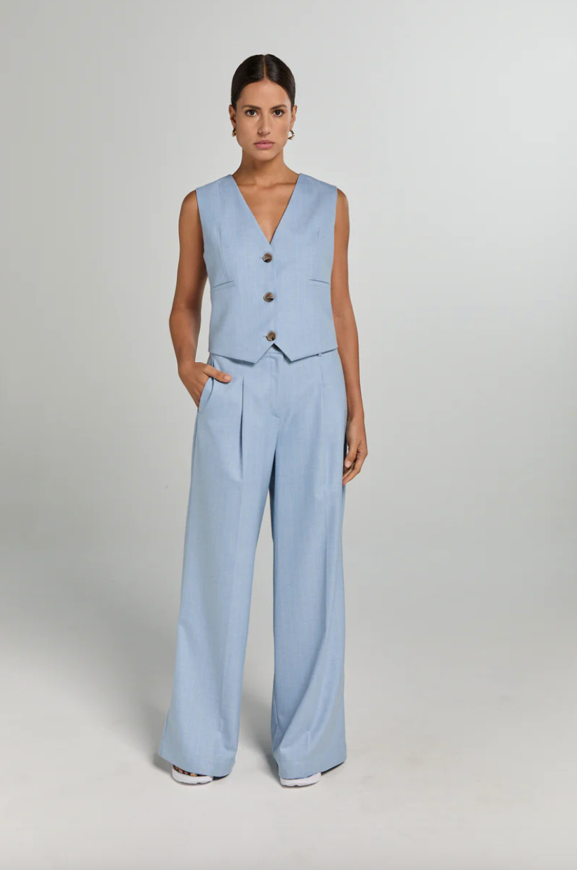 LOGAN Suiting Pants Light blue pinstripe