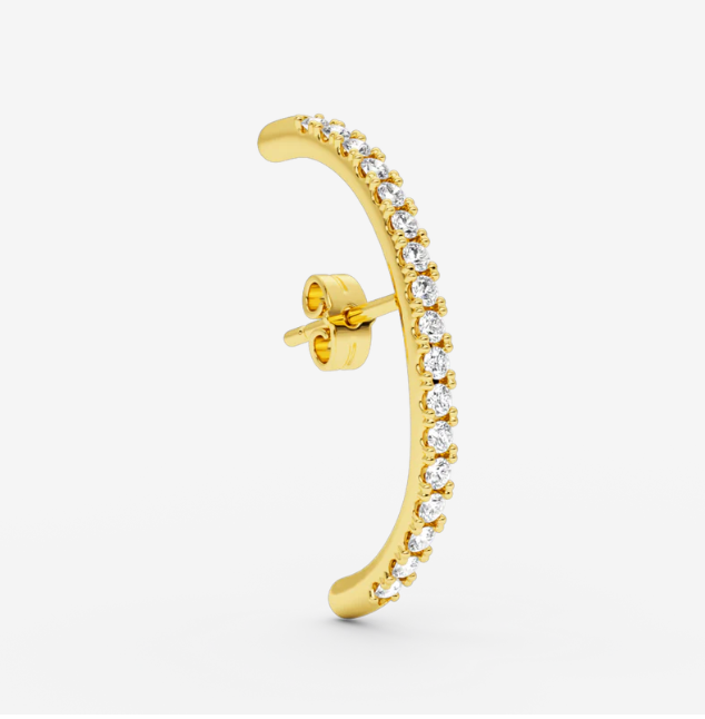 LONG DIAMOND HUG earstud GOLD