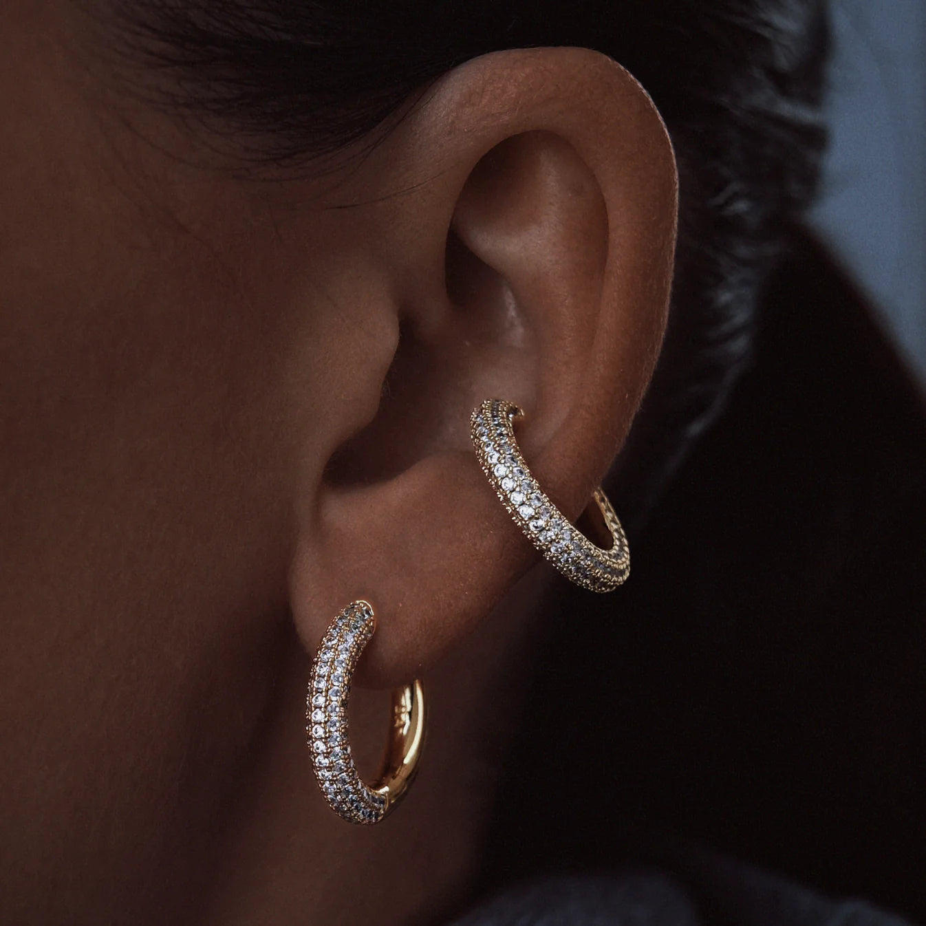 KOS Diamond Earring 20mm SILVER