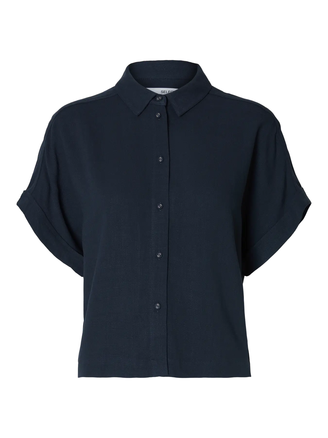 SLFVIVA SS Cropped sun shirt Dark Sapphire
