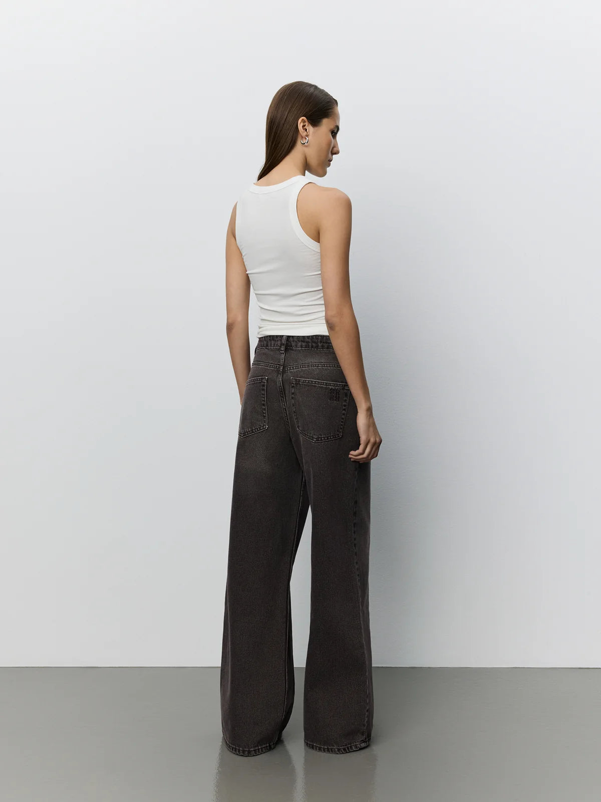 VENICESW Mid Waist Jeans - Dark Plum