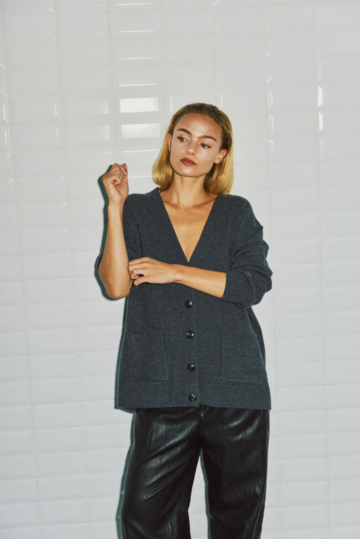 WBLCAMILLA LS Cardigan - Dark Grey