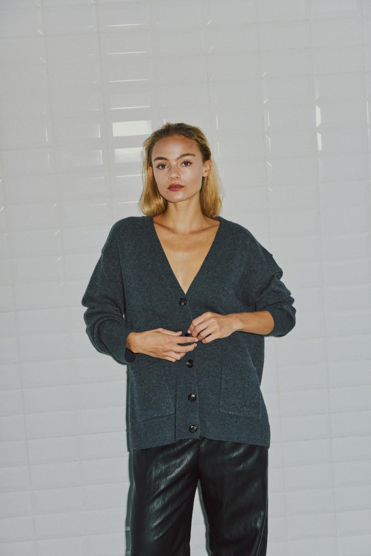 WBLCAMILLA LS Cardigan - Dark Grey