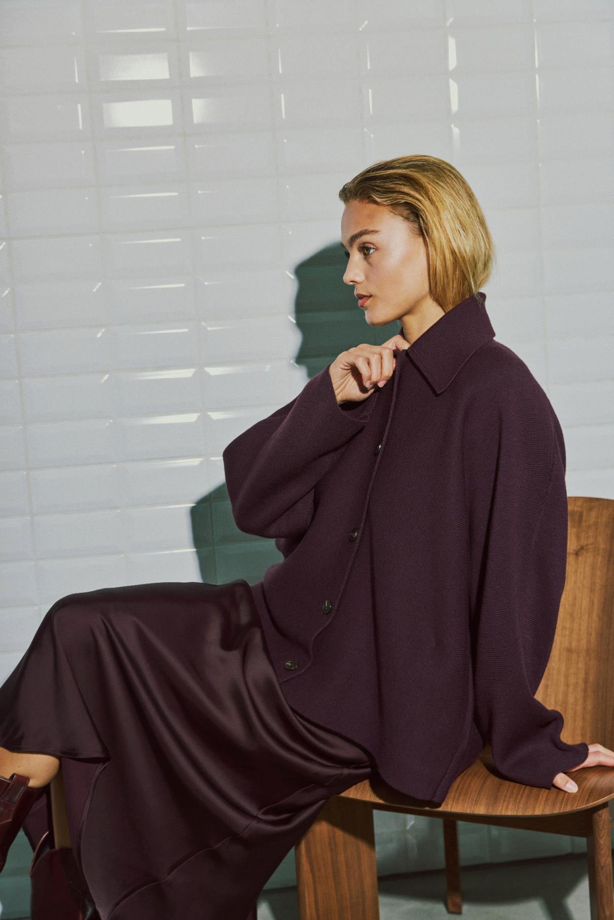 WBLJENNY LS Cardigan - Windsor Wine