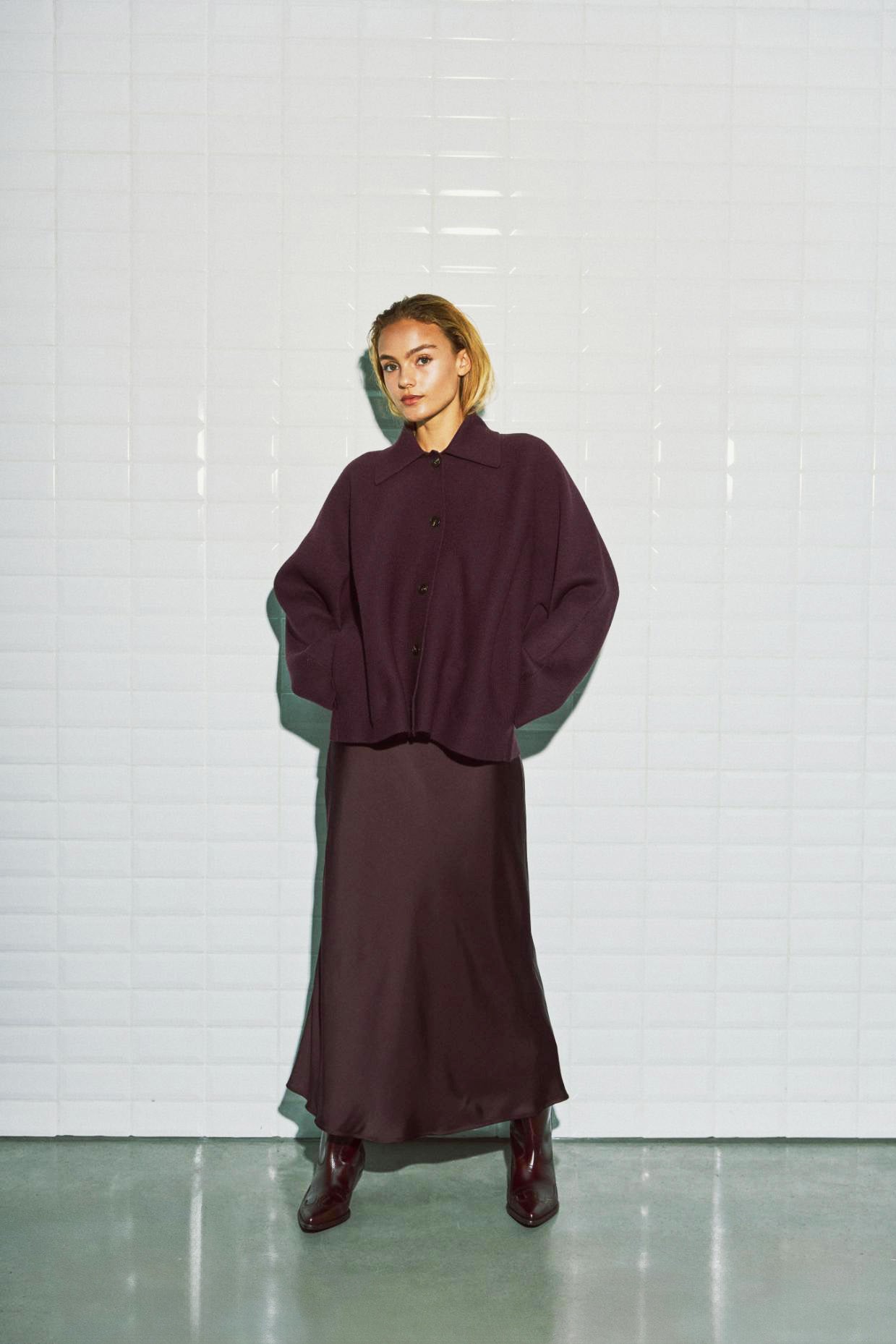 WBLJENNY LS Cardigan - Windsor Wine