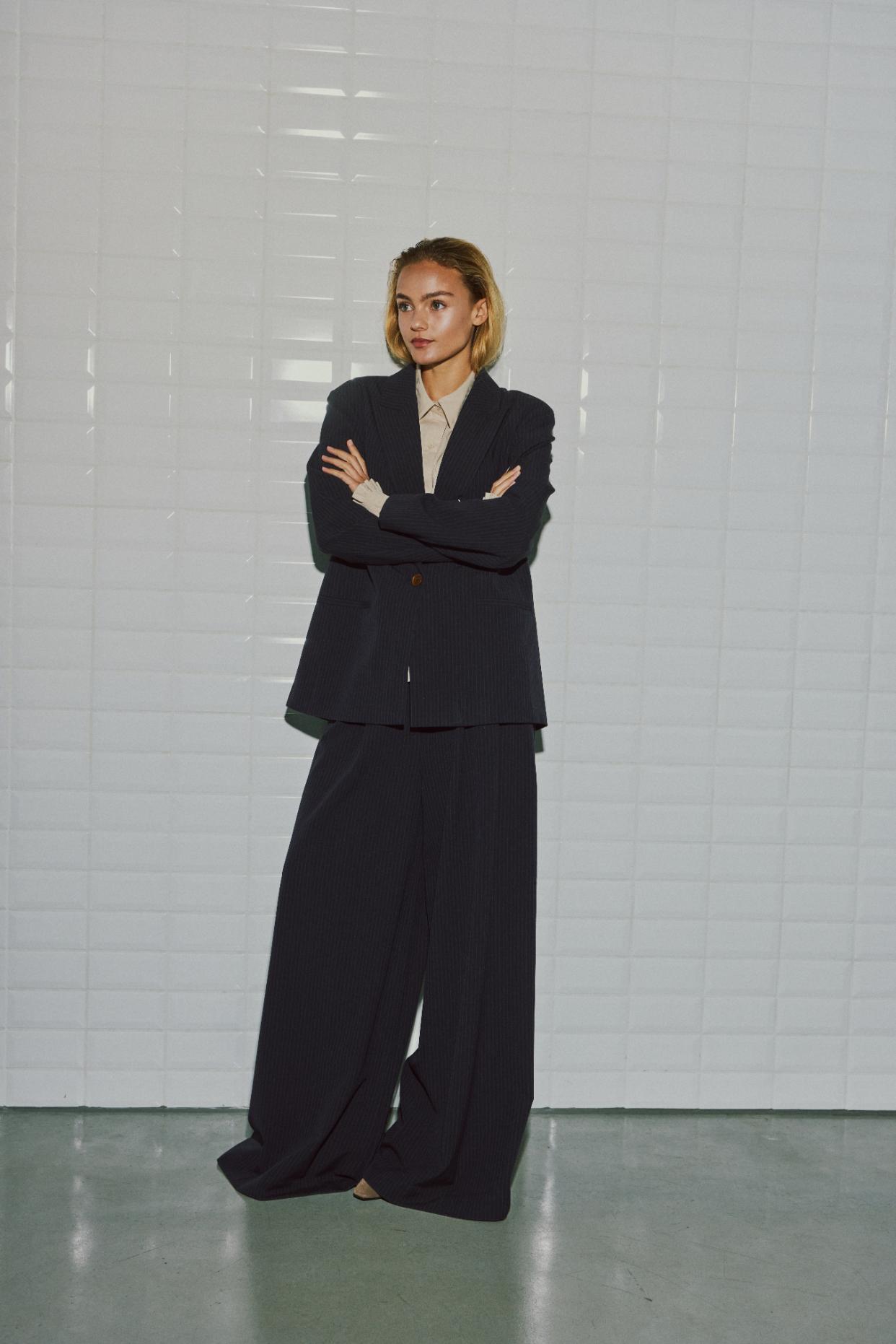 WBLLILY Tailored Blazer - Navy Pinstripe