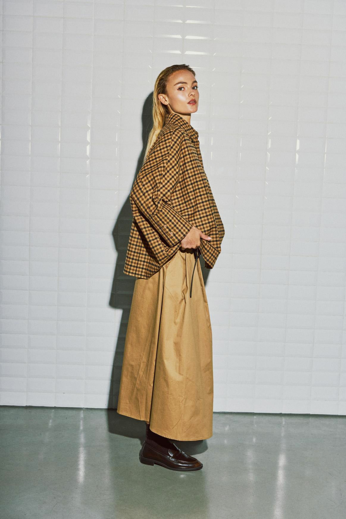 WBLMADISON Check Bat Shirt - Camel