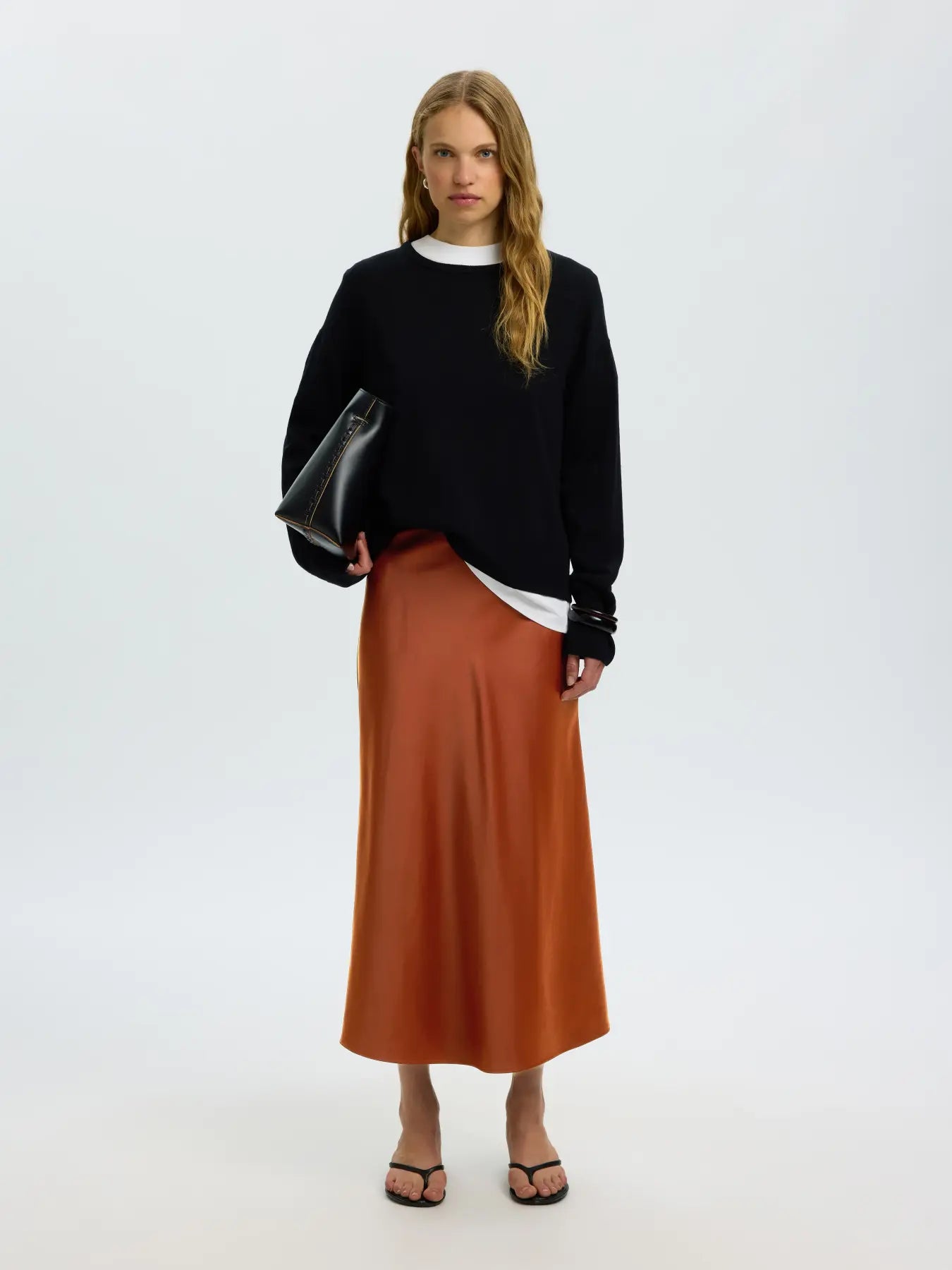 SLWLENA HW midi skirt CHERRY MAHOGANY