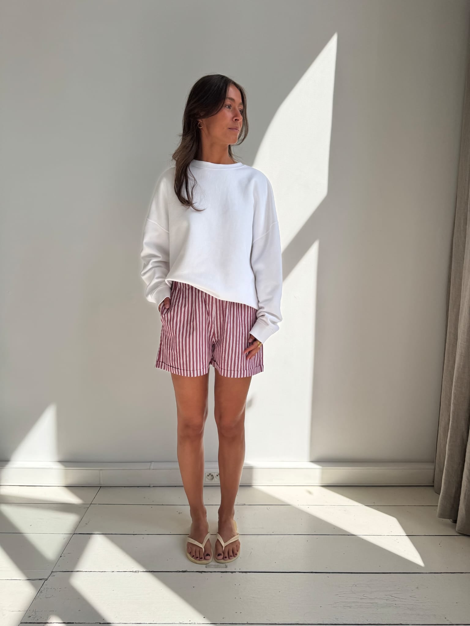 GERALDINE Short - Pink/Burgundy Stripes