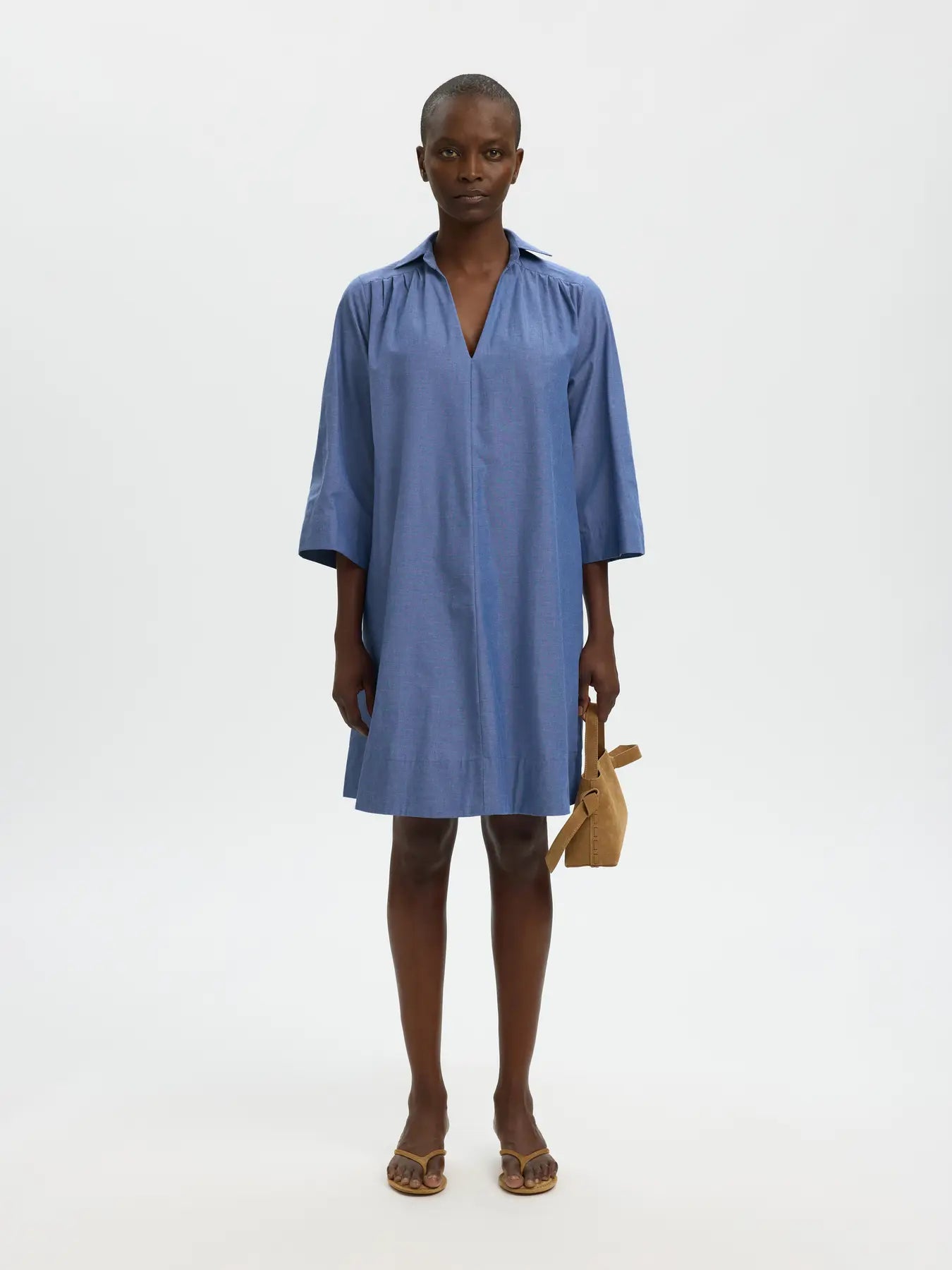 SLFKIRA TALIA oversize 3/4 dress DARK BLUE