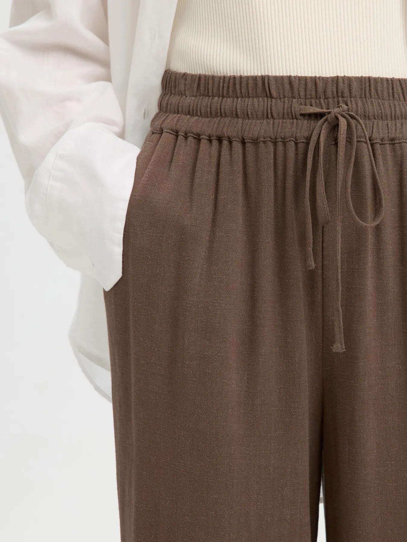 SLWVIVA-GULIA HW long sun pants CHOCOLATE CHIP