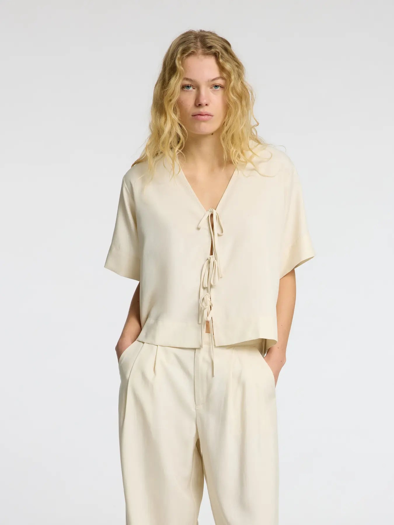 SLFNATUK 2/4 Boxy tie top BIRCJ