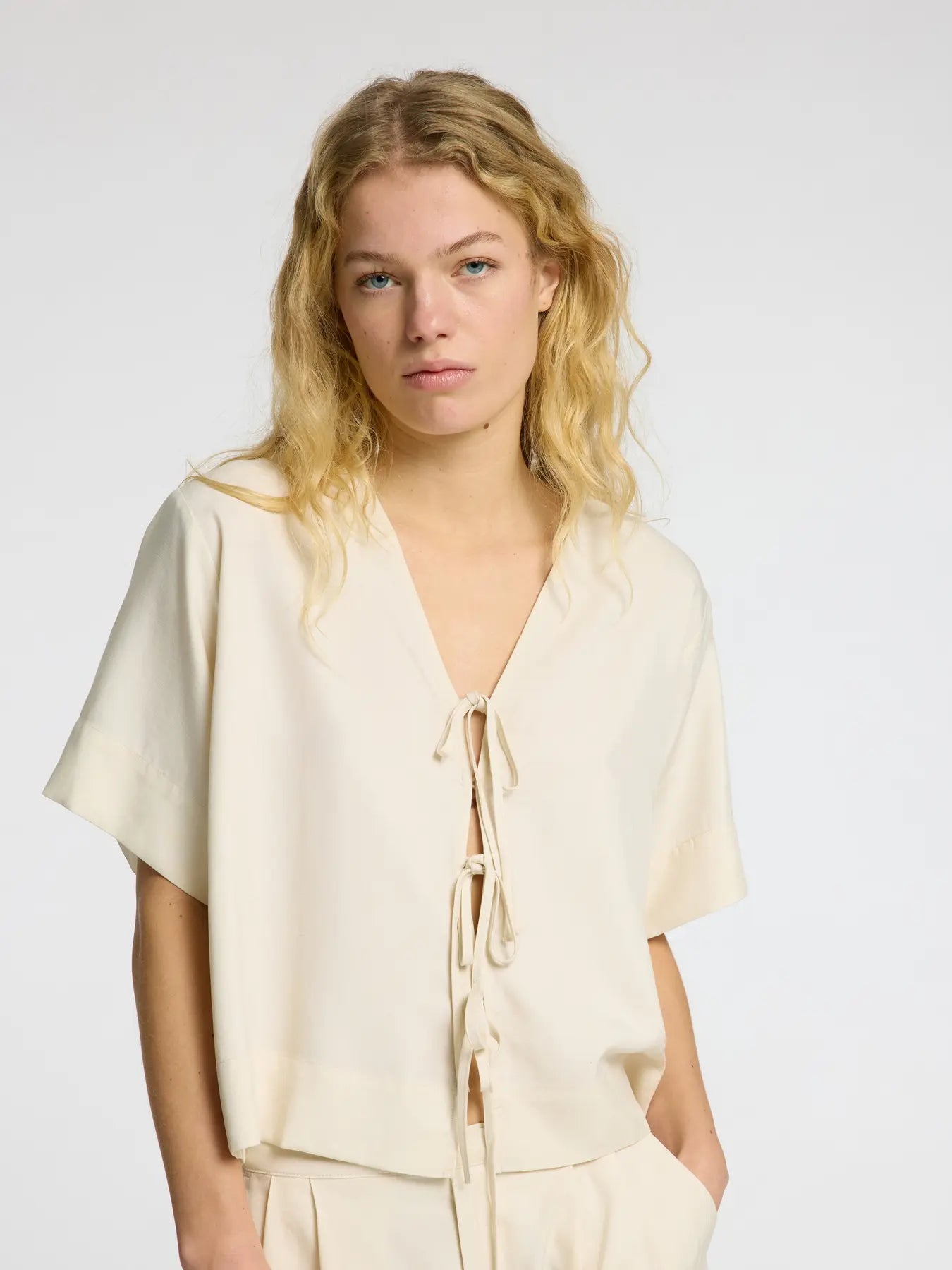 SLFNATUK 2/4 Boxy tie top BIRCJ