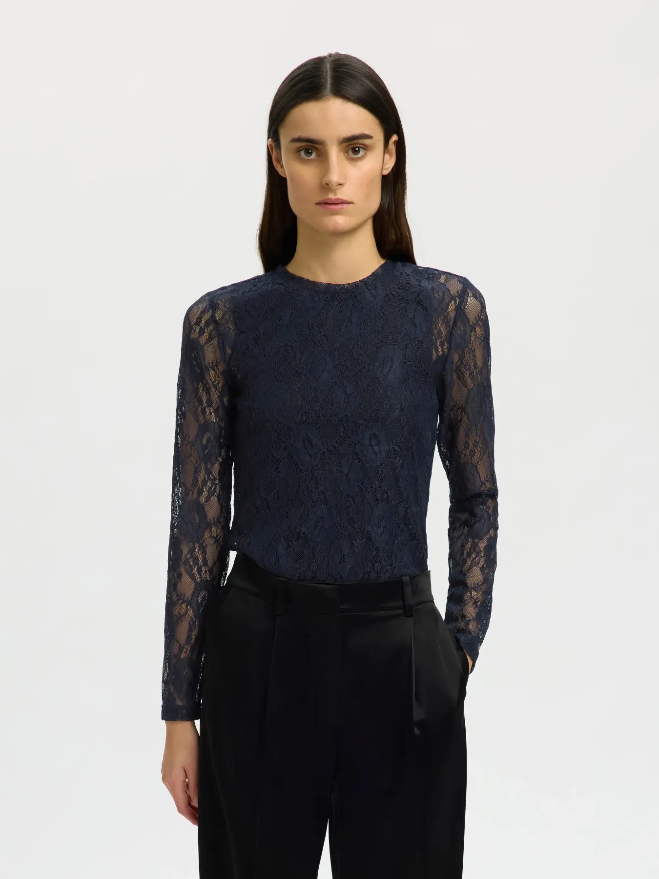 SLFMISTA LS O-neck top Dark sapphire