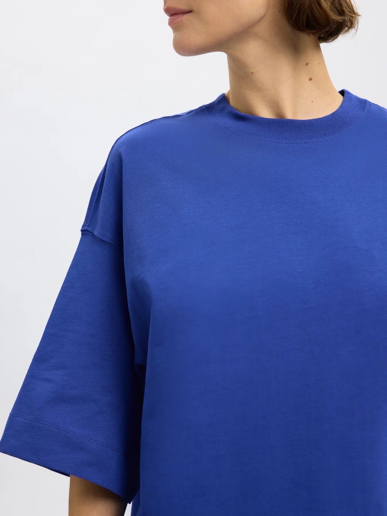 SLFCOLWOMAN 2/4 Oversized tee Dazzling blue